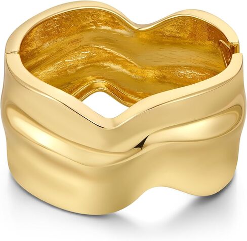 Chunky Gold Bangles Bracelet for Women Fashion Hammered Wide Cuff Bracelet Minimalist Open Wrist Cuff Bangle Gold Jewelry Accessories for Women in Kuwait