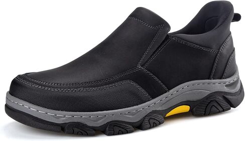 UPIShi Men's Slip On Hands Free Waterproof Work Loafers Leather Walking Slip-Ins Casual Outdoor Office Business Cushioning Shoes in Saudi Arabia