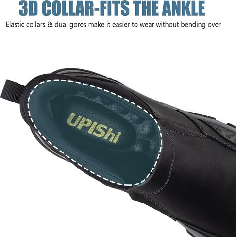 UPIShi Men's Slip On Hands Free Waterproof Work Loafers Leather Walking Slip-Ins Casual Outdoor Office Business Cushioning Shoes in Saudi Arabia