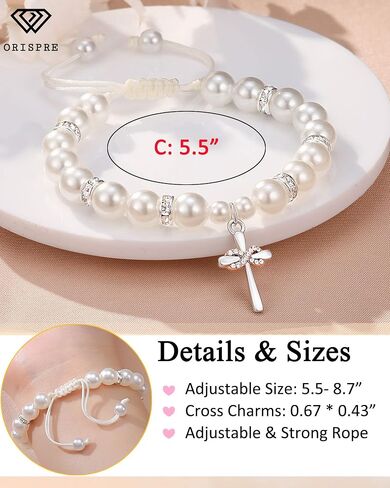 Infinity Cross Bracelet for Girls Baptism First Communion Easter Confirmation Birthday Christmas Gifts in Saudi Arabia