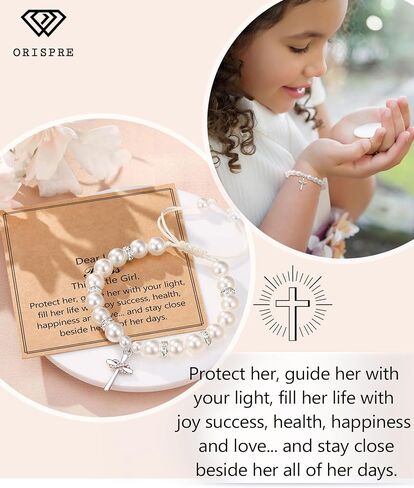 Infinity Cross Bracelet for Girls Baptism First Communion Easter Confirmation Birthday Christmas Gifts in Saudi Arabia