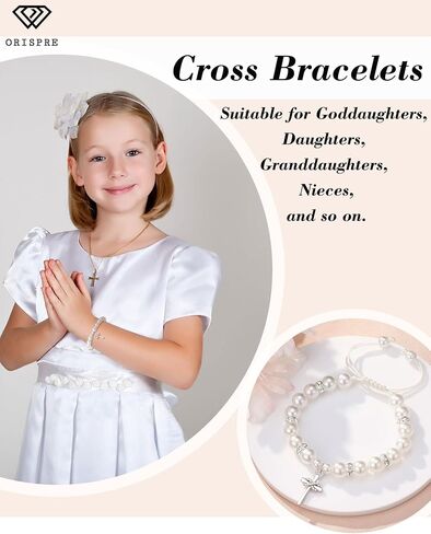 Infinity Cross Bracelet for Girls Baptism First Communion Easter Confirmation Birthday Christmas Gifts in Saudi Arabia