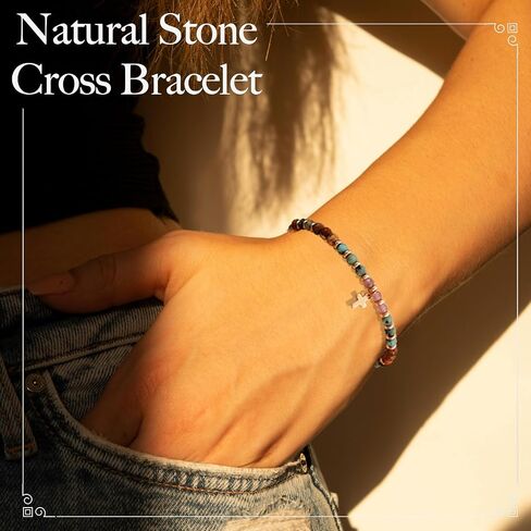 Christian Cross Bracelet Jewelry for Youth & Adults, Baptism Communion Graduation Religious Gifts, Adjustable Faith-Based Jewelry for Confirmation Birthday Daily Encouragement Spiritual Wear in Kuwait