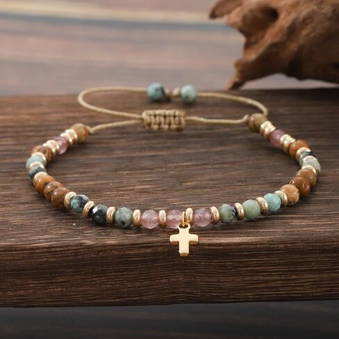 Christian Cross Bracelet Jewelry for Youth & Adults, Baptism Communion Graduation Religious Gifts, Adjustable Faith-Based Jewelry for Confirmation Birthday Daily Encouragement Spiritual Wear in Kuwait
