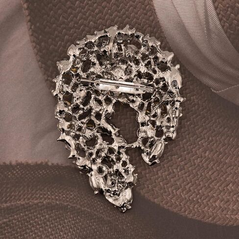 Big Large Rhinestone Green Palm Leaf Statement 3.5" Brooch Pin Scarf Dress accessories Broach Gold Tone in Saudi Arabia