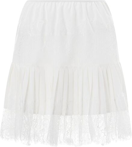 Womens Y2k Tiered Lace Mini Skirt Low Rise Pleated Ruffle Lace Trim Half Slip Skirt Layered Flowy Skirts Underskirt in Saudi Arabia