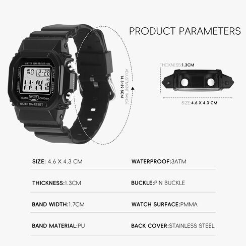 Women Digital Watch Watch Resport Watch Outdoor Wathronic Watch مع إنذار ، ساعة توقيت ، وضوء ليلي مضيئة الرجال العسكريين in Kuwait