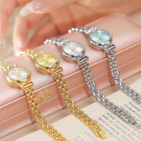 ADSBIAOYE Petite Womens Round Simple Wrist Watch Fashion Dress Diamond Female Watches for Ladies Analog Quartz Stainless Steel Waterproof Watch in Saudi Arabia