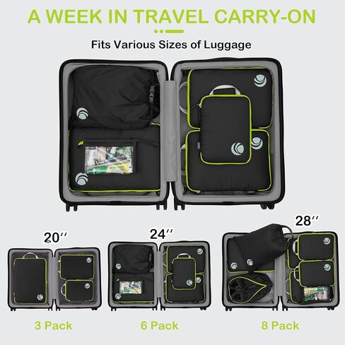 Compression Packing Cubes, Ultralight Luggage Organizer Bags, Travel Essentials for Carry on Suitcase (3 Piece,Gray) in Saudi Arabia