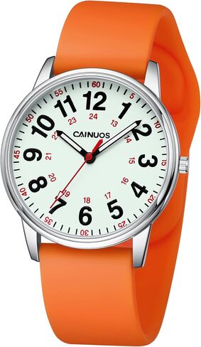 Nurse Watch for Medical Professionals, Students Women Men - Military Time Luminouse Easy Read Dial, 24 Hour with Second Hand, Colorful Silicone Band in Saudi Arabia