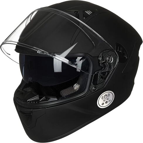 خوذات الدراجات النارية ILM مع بنيت في Bluetooth Full Face Casco Para Moto Dual Visor للبالغين للبالغين نساء Dot Model-X9 (White ، M) in Saudi Arabia
