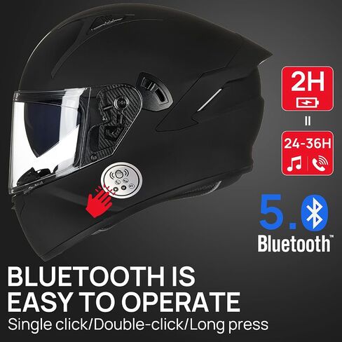 خوذات الدراجات النارية ILM مع بنيت في Bluetooth Full Face Casco Para Moto Dual Visor للبالغين للبالغين نساء Dot Model-X9 (White ، M) in Saudi Arabia