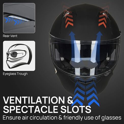 خوذات الدراجات النارية ILM مع بنيت في Bluetooth Full Face Casco Para Moto Dual Visor للبالغين للبالغين نساء Dot Model-X9 (White ، M) in Saudi Arabia