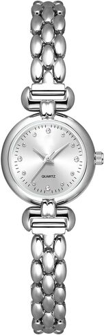 ADSBIAOYE Petite Womens Round Simple Wrist Watch Fashion Dress Diamond Female Watches for Ladies Analog Quartz Stainless Steel Waterproof Watch in Saudi Arabia