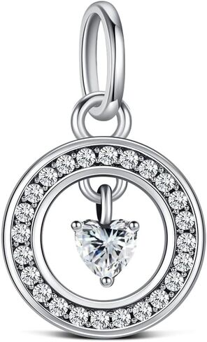 Birthstone Charms for Pandora Me Bracelet 925 Sterling Silver Simulated Birthstone Heart with CZ Charm Pendant Bracelet Necklace Jewelry Gifts in Kuwait