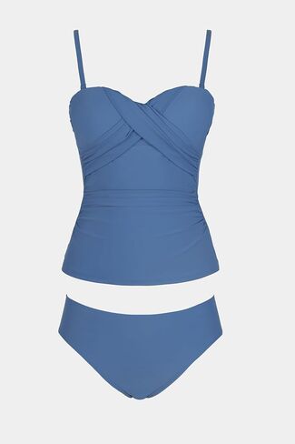 Cupshe Women's Tankini يضع قطعتين من ملابس السباحة الحبيبة أشرطة قابلة للإزالة in Kuwait