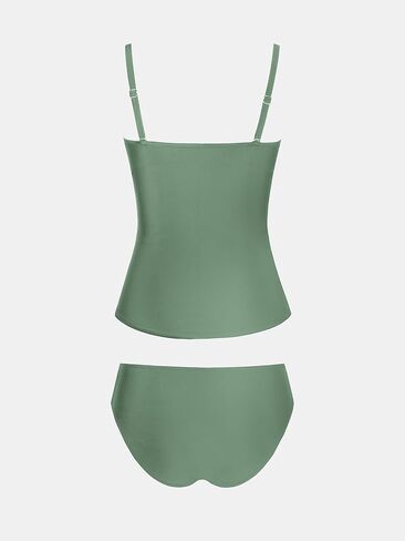 Cupshe Women's Tankini يضع قطعتين من ملابس السباحة الحبيبة أشرطة قابلة للإزالة in Kuwait
