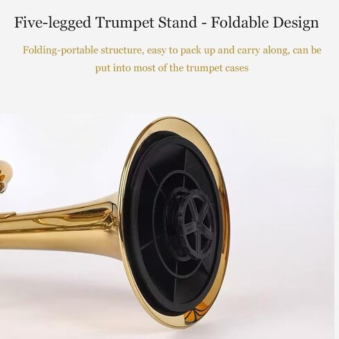 MOONBACK Trumpet Stand, Trumpet Mute Kit Portable Trumpet Stand Holder Foldable Detachable Stable Metal 5 Legs Stand And Trumpet Mute Silencer,Lightweight Aluminum Trumpet Practice Mute in Saudi Arabia