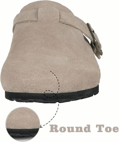 Kids Suede Clogs Boys Girls Cork Footbed Potato Shoes Classic Slip On Leather Mules Children Indoor Outdoor Sandals with Adjustable Buckle in Saudi Arabia