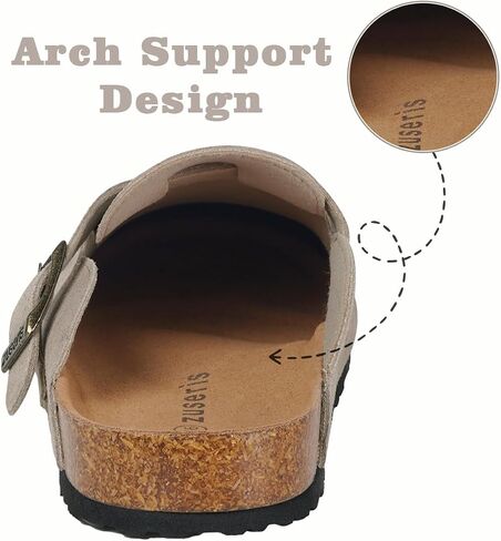 Kids Suede Clogs Boys Girls Cork Footbed Potato Shoes Classic Slip On Leather Mules Children Indoor Outdoor Sandals with Adjustable Buckle in Saudi Arabia