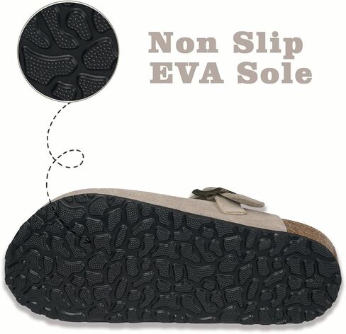 Kids Suede Clogs Boys Girls Cork Footbed Potato Shoes Classic Slip On Leather Mules Children Indoor Outdoor Sandals with Adjustable Buckle in Saudi Arabia