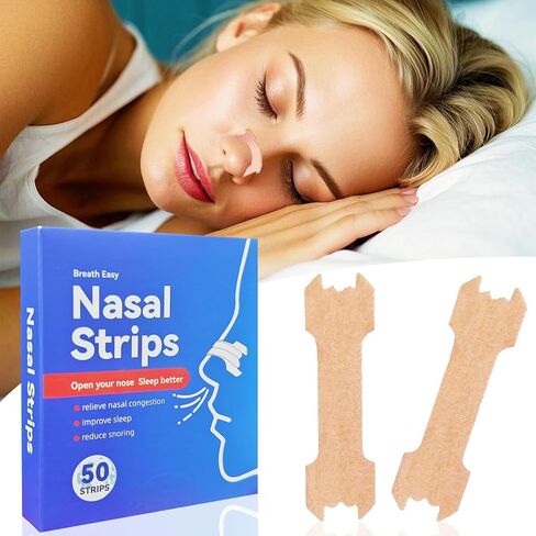 50Pcs Nasal Strips for Snoring, Nose Strips for Breathing, Snoring Aids for Men & Women, Helps Reduce Snoring & Improves Sleep in Saudi Arabia