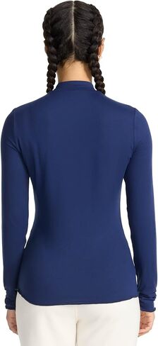 Med Couture Underscrub Long Sleeve Women Top Lettuce Edge Mock Neck with Rounded Hem and Sporty Look - MC708 in Saudi Arabia