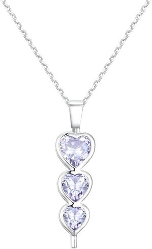 Sterling Silver Heart Necklace for Mothers Day Classic Necklaces for Women Hypoallergenic Jewelry for Mom Available in Purple Pink White and Yellow in Saudi Arabia