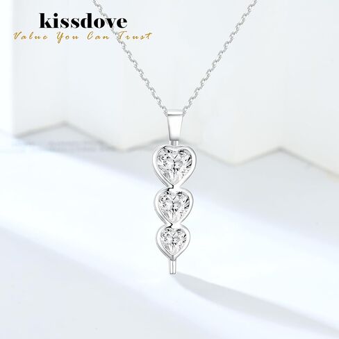 Sterling Silver Heart Necklace for Mothers Day Classic Necklaces for Women Hypoallergenic Jewelry for Mom Available in Purple Pink White and Yellow in Saudi Arabia