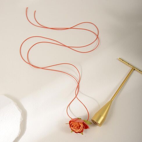 Artificial Flower Long Rope Wrap Necklace Handmade Vintage Floral Bow Tie Necklace Leather String Layered Y Necklace for Women Bridal Wedding Jewelry Gift in Saudi Arabia