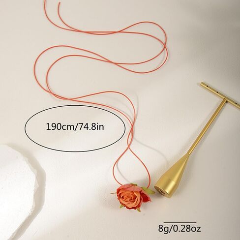 Artificial Flower Long Rope Wrap Necklace Handmade Vintage Floral Bow Tie Necklace Leather String Layered Y Necklace for Women Bridal Wedding Jewelry Gift in Saudi Arabia