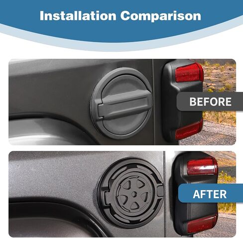 for Jeep JL Gas Cap Door Cover Aluminum Alloy for Jeep Wrangler JL JLU 2018-2024 Black American Flag in Saudi Arabia