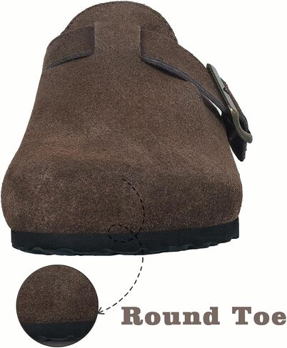 Kids Suede Clogs Boys Girls Cork Footbed Potato Shoes Classic Slip On Leather Mules Children Indoor Outdoor Sandals with Adjustable Buckle in Saudi Arabia