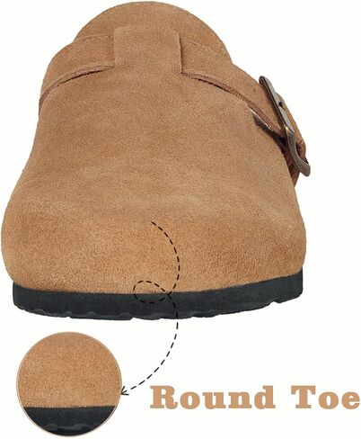 Kids Suede Clogs Boys Girls Cork Footbed Potato Shoes Classic Slip On Leather Mules Children Indoor Outdoor Sandals with Adjustable Buckle in Saudi Arabia
