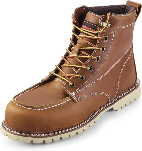 DURAWERK Men's Composite Toe Work Boots, Non-Slip Safety Shoes, Water-Resistant Leather Construction Boots in Saudi Arabia