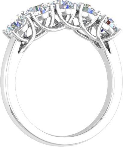 1 1/2 Carat 5-Stone Diamond Wedding Band Ring in 14K Gold in Saudi Arabia