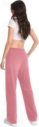 Auriviz Widen Waistband Sweat Pants for Women Exposed Pockets Lounge Sweatpants Straight Leg Pants 29’’ Inseam in Saudi Arabia