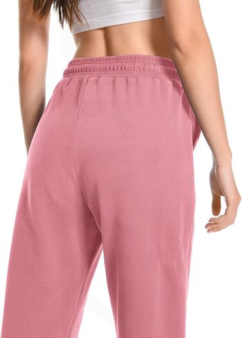 Auriviz Widen Waistband Sweat Pants for Women Exposed Pockets Lounge Sweatpants Straight Leg Pants 29’’ Inseam in Saudi Arabia