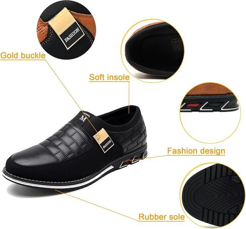 Men's Luxury Modern Oxford Leather Loafers Flat Sneakers Walking Shoes Party Prom Business Office Dress Shoes Size 7-15 in Kuwait