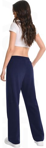 Auriviz Widen Waistband Sweat Pants for Women Exposed Pockets Lounge Sweatpants Straight Leg Pants 29’’ Inseam in Saudi Arabia