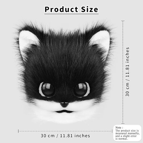 Furry Fursuit Cat Mask Faux Fur Therian Face Masks Costume Cosplay Animal for Party Halloween Christmas in Saudi Arabia
