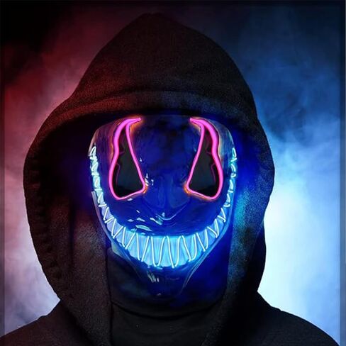 Venom Purge Mask,Light up Halloween Masks with 3 Lighting Modes Halloween LED Mask for Kid Adult,Cosplay Costume in Saudi Arabia