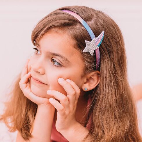 Frog SAC Charm CHARM For Girls - Kids Hair Bands مع مقاطع قابلة للتبديل ، إكسسوارات فرقة الرأس الرقيقة للأطفال (قوس قزح/نجم ، أطفال) in Kuwait