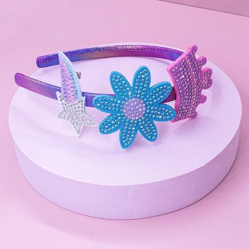 Frog SAC Charm CHARM For Girls - Kids Hair Bands مع مقاطع قابلة للتبديل ، إكسسوارات فرقة الرأس الرقيقة للأطفال (قوس قزح/نجم ، أطفال) in Kuwait