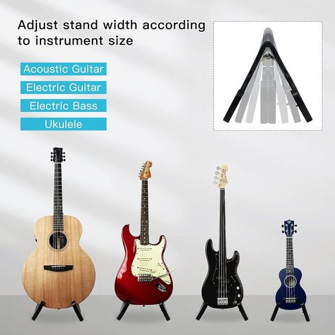 حامل جيتار خشبي من GUITTO - حامل أرضي للجيتار الكهربائي قابل للطي وقابل للطي للصوت والبانجو والقيثارة - GGS-13 in Kuwait