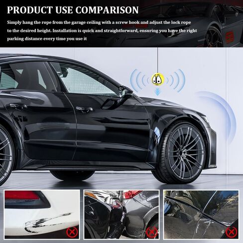 2PCS Double Garage Parking Aid, Parking Stopper for Garage, Parking Assistant with Ball Sensor Assist Solution, Parking Guide System Sensor Assistant Car Accessories for Vehicles (Big Eyes*2) in Kuwait