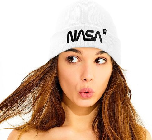 DALIX Embroidered NASA Worm Logo Beanie in Saudi Arabia
