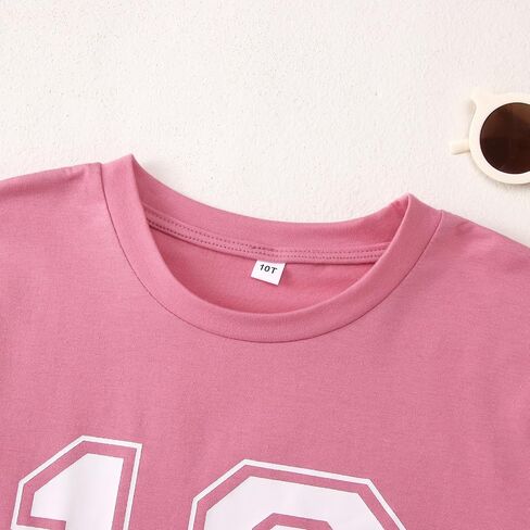 Girl Birthday Shirt 10th Birthday T-Shirt Bow 10 Year Old Bday Short Sleeve Tee Top Tenth Party Outfit in Saudi Arabia