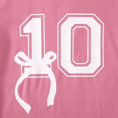 Girl Birthday Shirt 10th Birthday T-Shirt Bow 10 Year Old Bday Short Sleeve Tee Top Tenth Party Outfit in Saudi Arabia