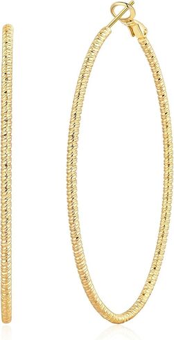 أقراط Gold Hoops للنساء ، 14 ألفًا من الذهب المطلي بالذهب الكبير ، أقراط خفيفة الوزن ذات الأوزان الخفيفة ، حلق فضي من الفضة الاسترليني الكبير للنساء 30 مم 50 مم 60 ملم in Kuwait